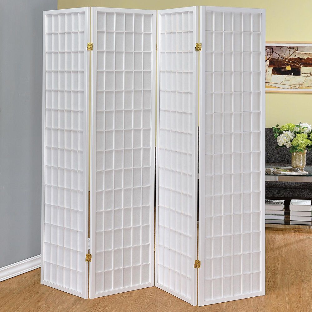 Pacific Landing Roberto 4-Panel Folding Screen in White, , large