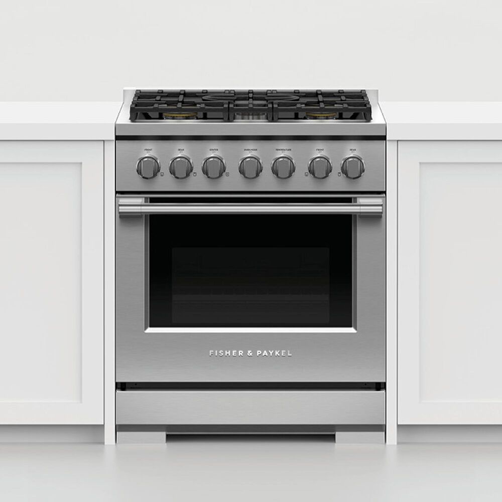 Fisher and Paykel 30&quot; Freestanding Liquid Propan Gas Range with 5 Burners in Stainless Steel, , large