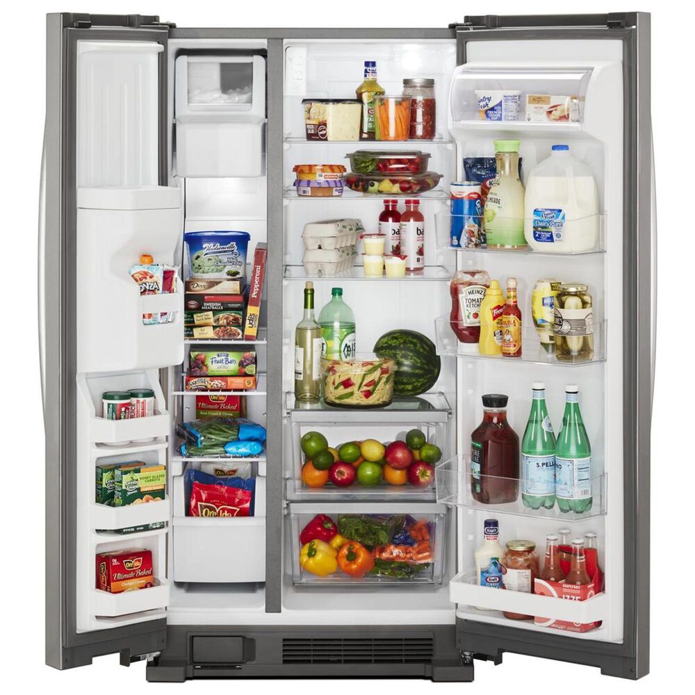 Whirlpool 24 Cu. Ft. 36&quot; Wide Side-by-Side Refrigerator in Monochromatic Stainless Steel, , large