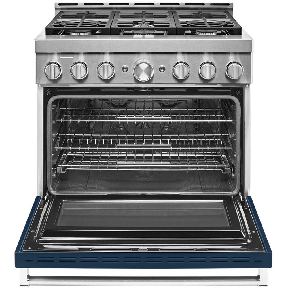 KitchenAid 36&quot; Professional Dual Fuel Range in Ink Blue, , large