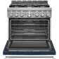 KitchenAid 36" Professional Dual Fuel Range in Ink Blue, , large