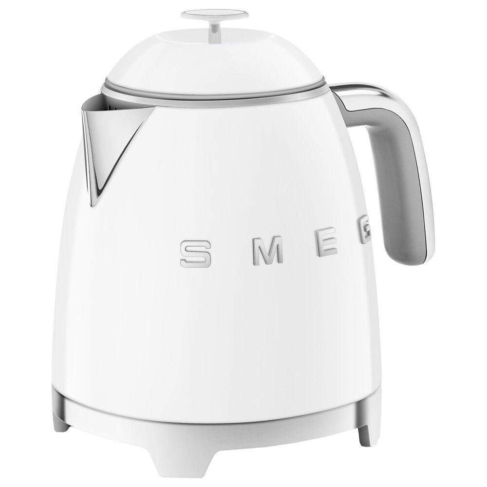 Smeg 3-Cup Stainless Steel Retro Style Mini Electric Kettle in White, , large