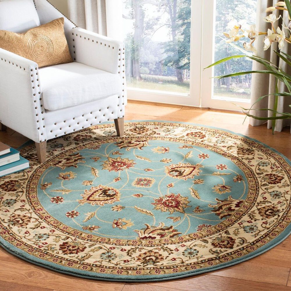 Safavieh Lyndhurst LNH553 5&#39;3&quot; Round Blue and Ivory Area Rug, , large