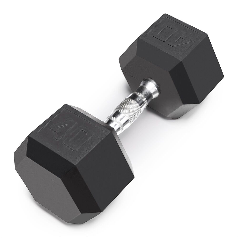 Marcy 40 Lb Rubber Hex Dumbbell, , large