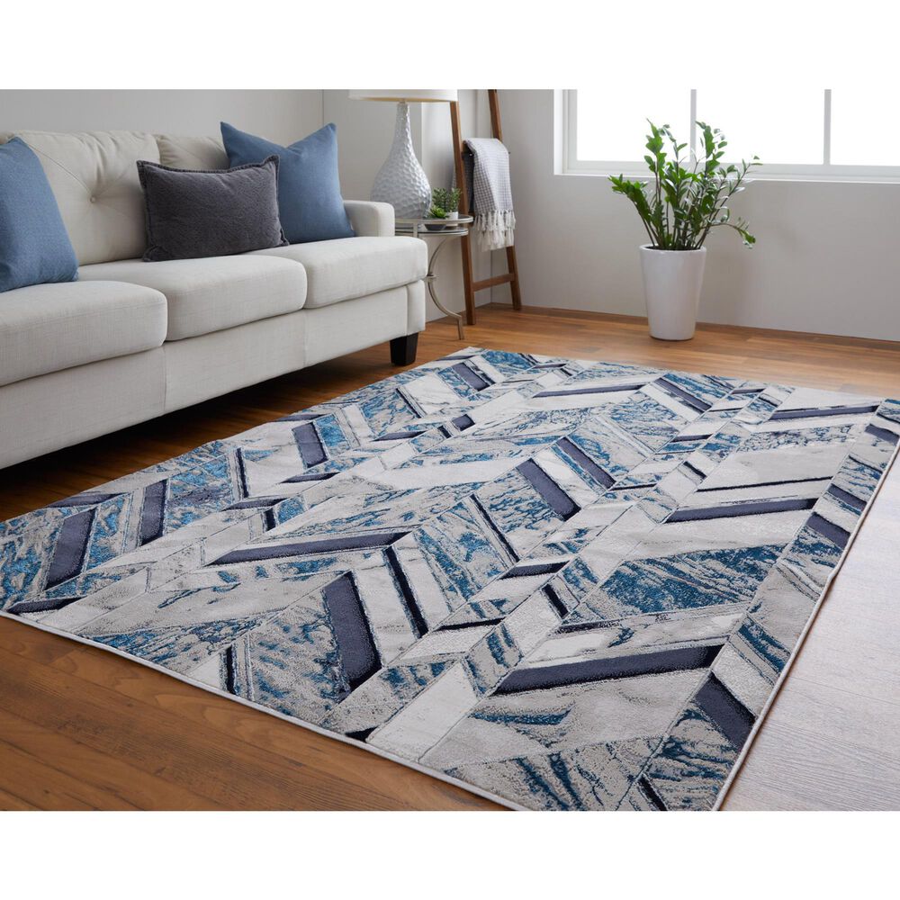 Feizy Rugs Indio 8&#39; x 10&#39; Navy and Beige Area Rug, , large