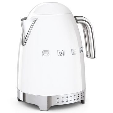 Smeg 1.7L Stainless Steel Retro Style Electric Kettle in White, , large
