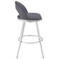 Blue River Charlotte Swivel Barstool with Gray Cushion in Brushed Stainless Steel, , large