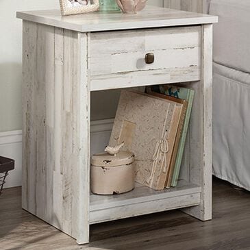 Sauder River Ranch 1-Drawer Nightstand in White Plank, , large