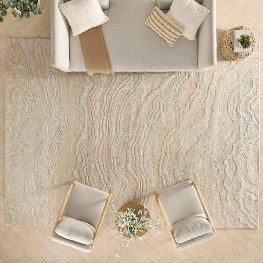 Nourison Graceful 5&#39;3&quot; x 7&#39;3&quot; Beige Area Rug, , large