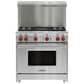 Wolf 36" Dual Fuel 4-Burner with Grill in Stainless Steel, , large