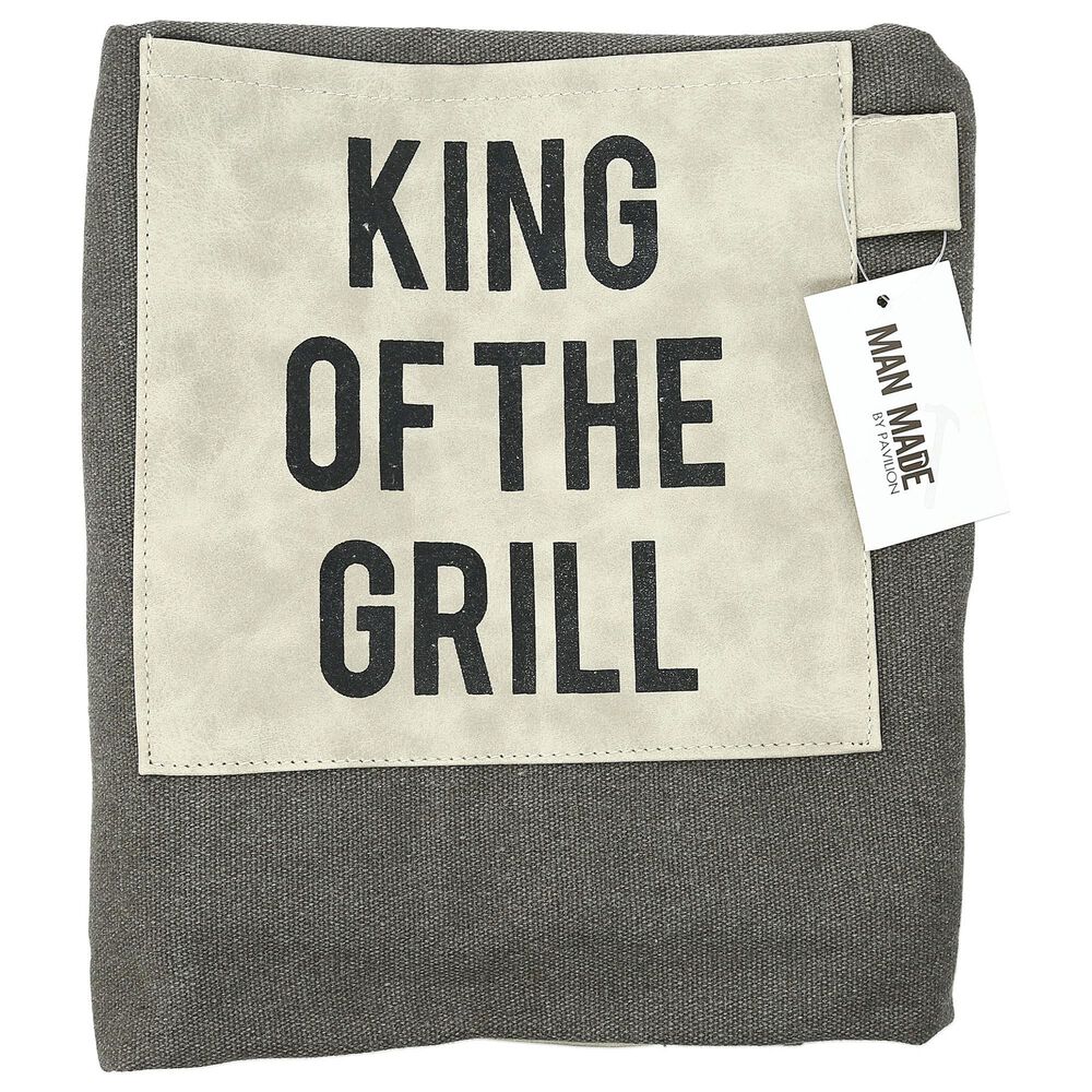 Pavilion King of The Grill Canvas Apron in Gray and Tan, , large