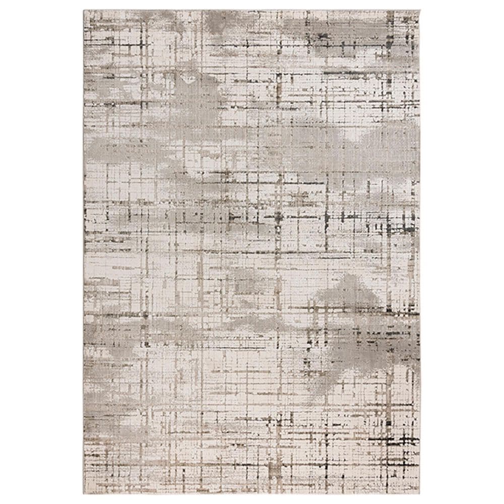 RIZZY Calabria 5"3" x 7"6" Neutral, Gray and Black Area Rug, , large