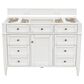 James Martin Brittany 48" Single Bathroom Vanity in Bright White with 3 cm Ethereal Noctis Quartz Top and Rectangle Sink, , large