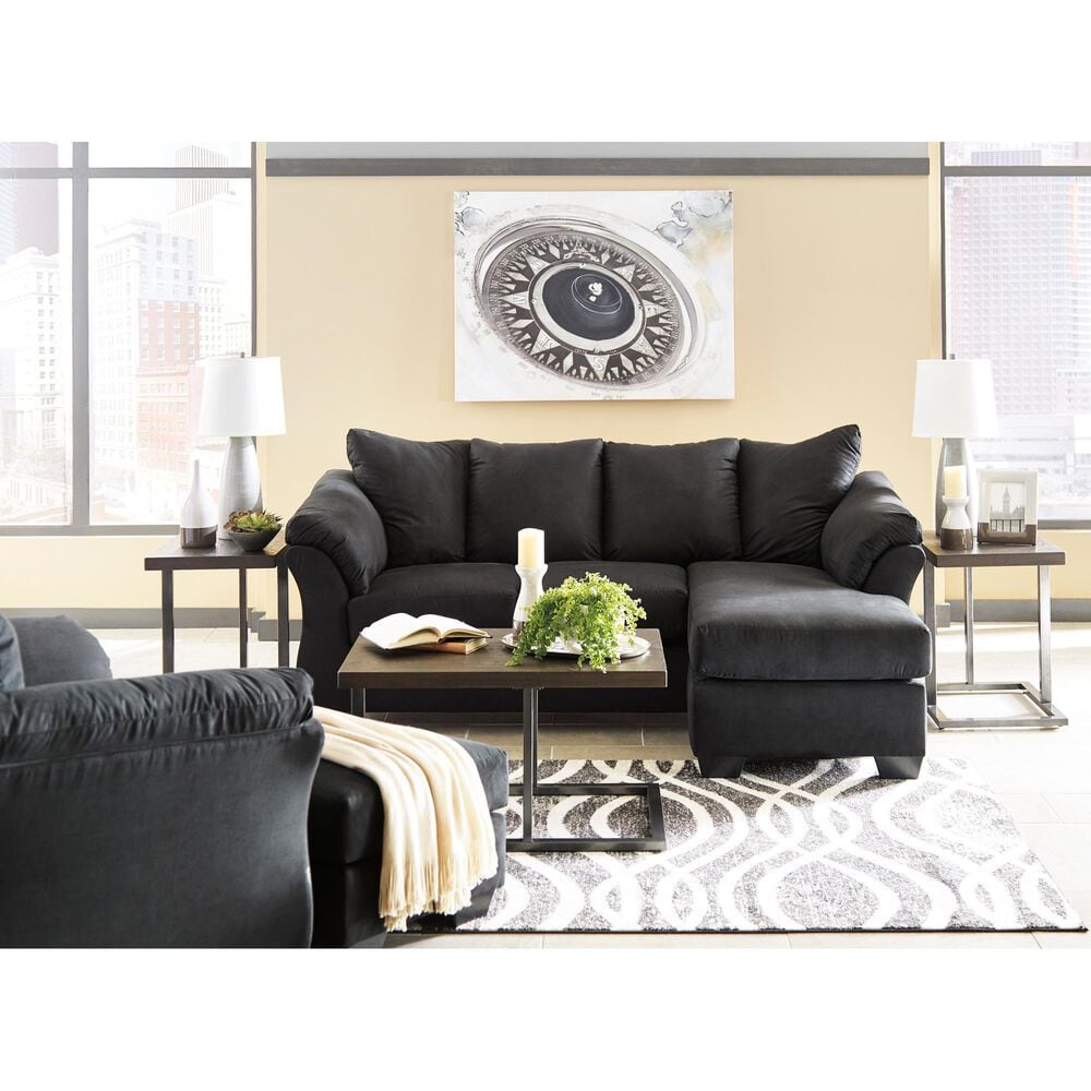 Signature Design by Ashley Darcy Standard Ottoman in Black, , large