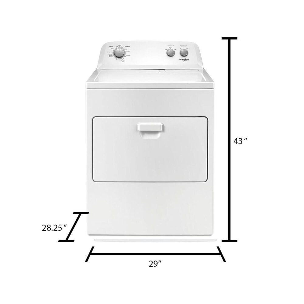 Whirlpool 7 Cu. Ft. Capacity Electric Dryer in White, , large