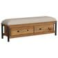 Hawthorne Furniture Norcross Storage Bench with Tan Cushion in Hickory and Black, , large