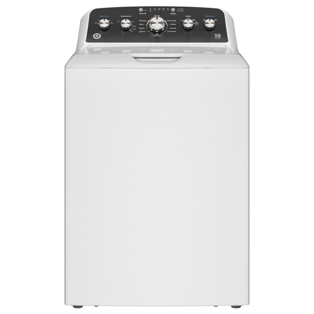 G.E. Major Appliances 4.6 Cu. Ft. Capacity Top Load Washer with Stainless SteelBasket in White and Black, , large