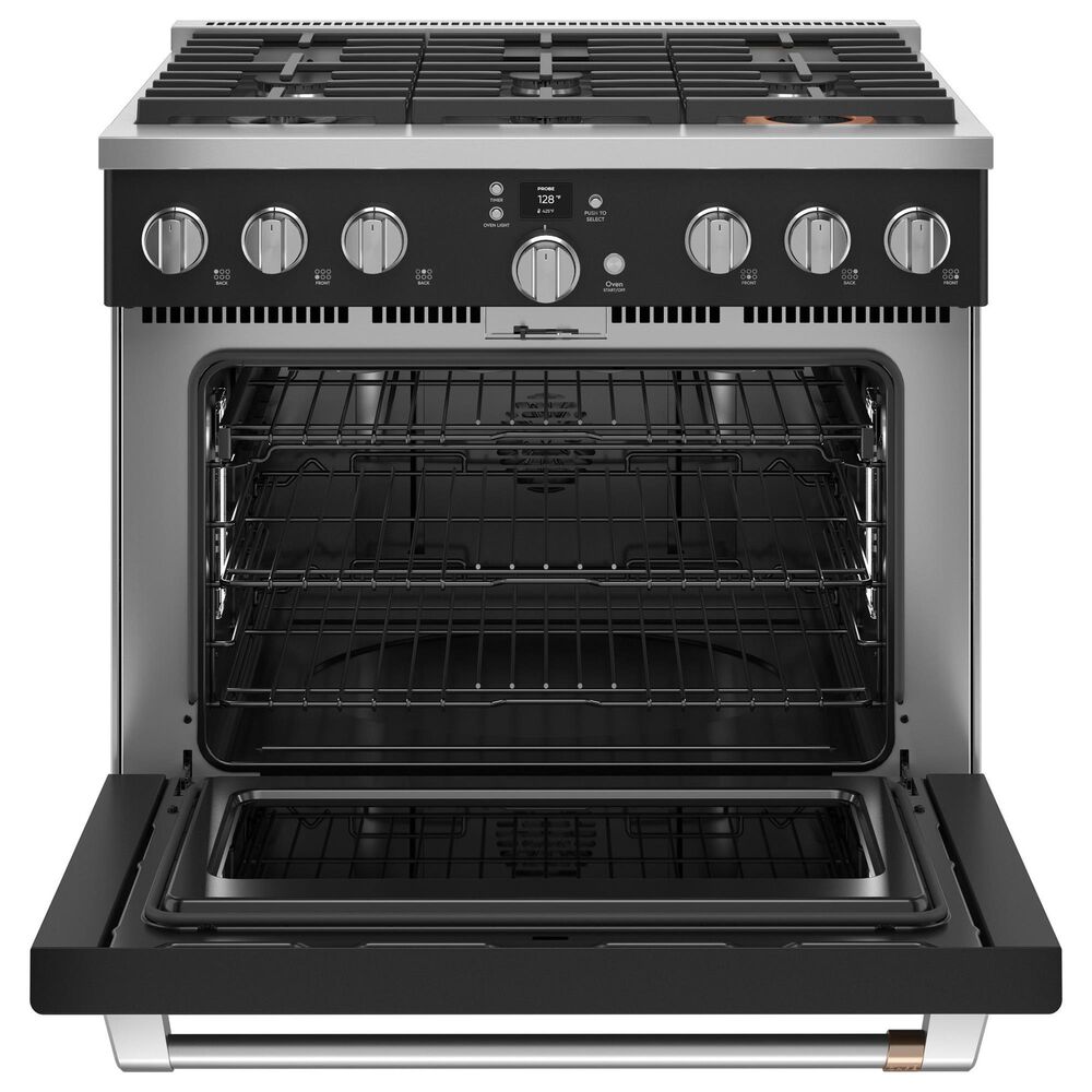 Cafe 5.75 Cu. Ft. Freestanding Dual Fuel Range in Matte Black and Brushed Stainless, , large