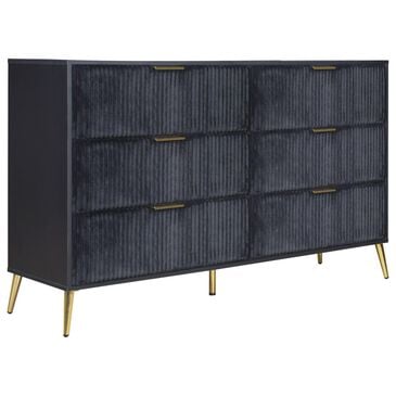 New Heritage Design Kailani 6-Drawer Dresser in Black, , large