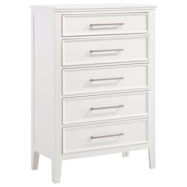 New Heritage Design Andover 5 Drawer Chest in White, , large