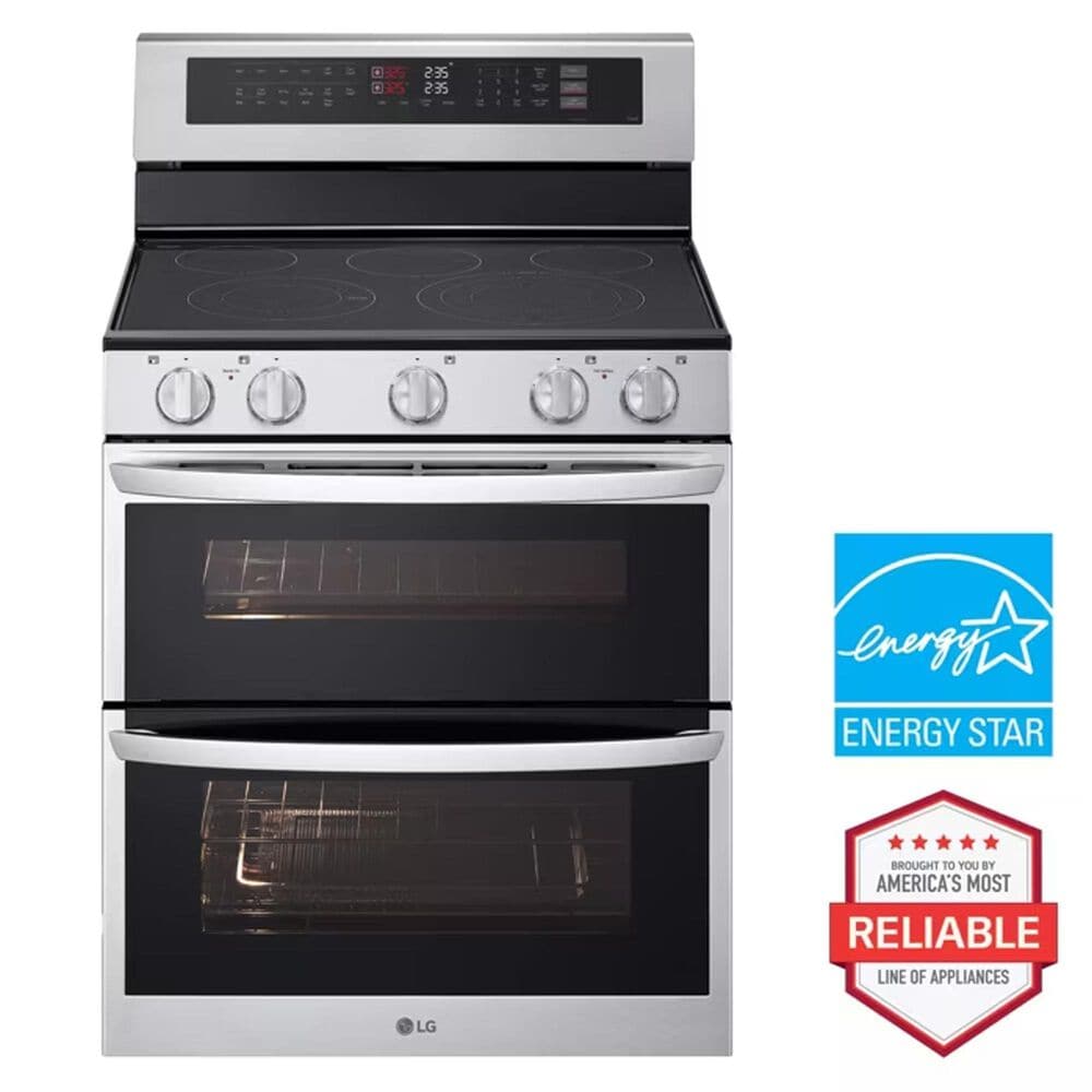 LG 7.3 cu. ft. Smart Electric Double Oven Freestanding Range with ProBake Convection and Air Fry in Stainless Steel, , large