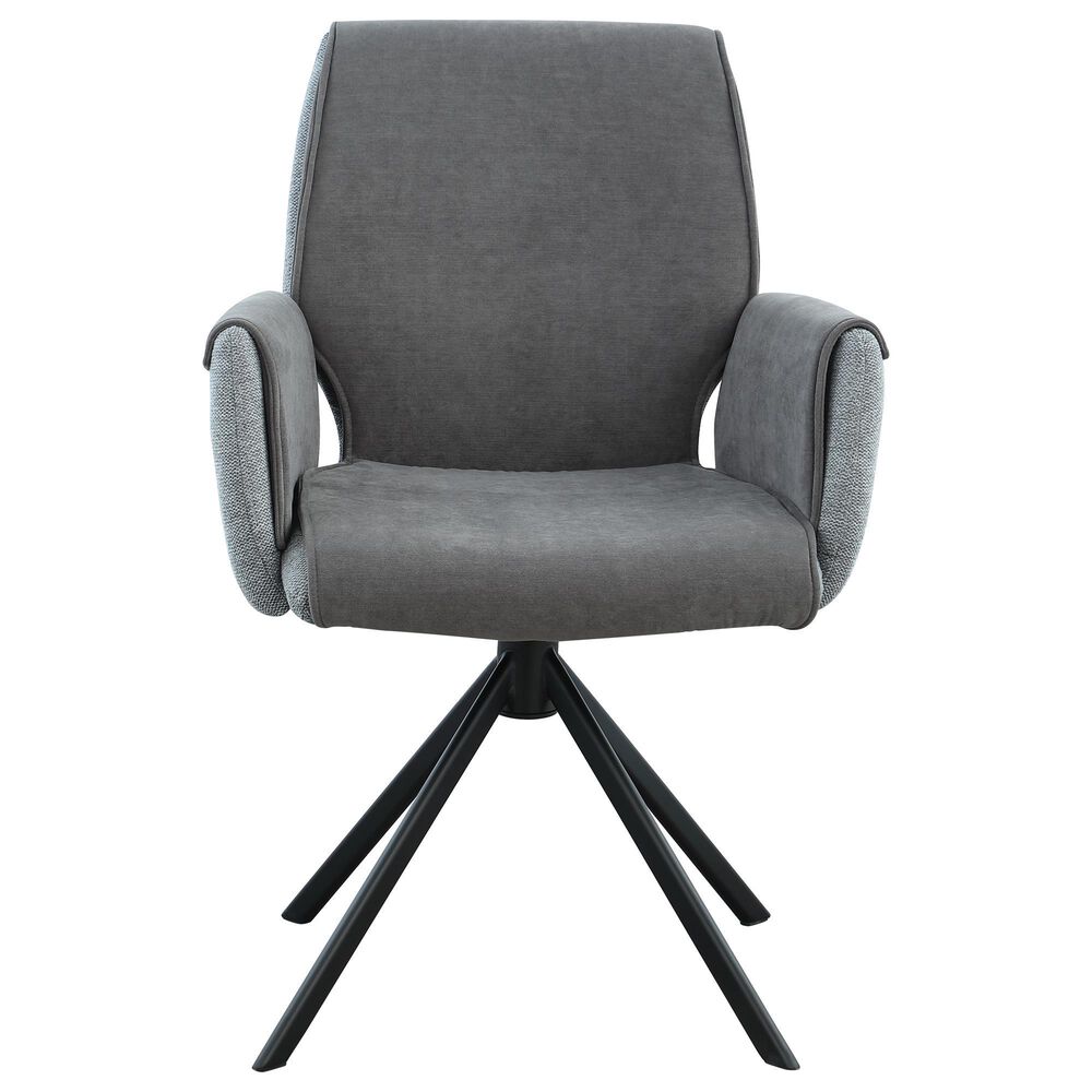 Global Furniture USA Dining Swivel Arm Chair in Dark Grey, , large