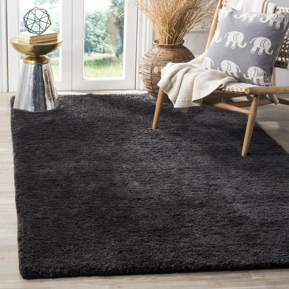 Safavieh Sheep Shag SSG120C 4&#39; x 6&#39; Charcoal Area Rug, , large