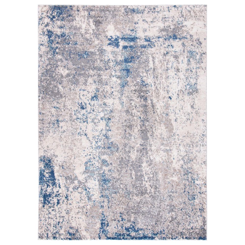 Safavieh Aston ASN718 6" x 9" Grey and Navy Area Rug, , large