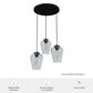 Hunter Vidria 3-Light Round Pendant Cluster in Matte Black, , large