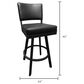 Delaware Dining Malibu 30" Swivel Barstool in Matte Black/Black, , large