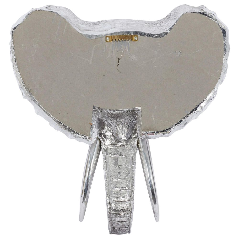 Maple and Jade 16&quot; x 16&quot; Eclectic Elephant Head Wall Decor in Silver, , large