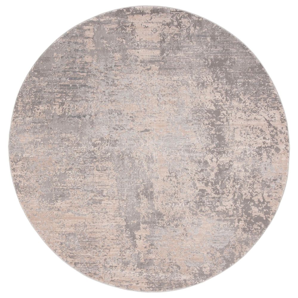 Safavieh Invista 6"7" Round Grey and Cream Area Rug, , large