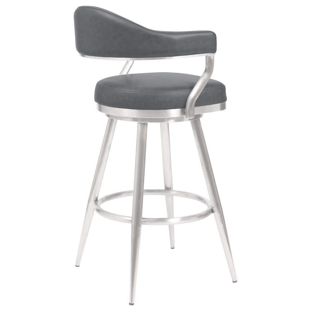 Blue River Justin 30&quot; Swivel Barstool in Stainless Steel, , large