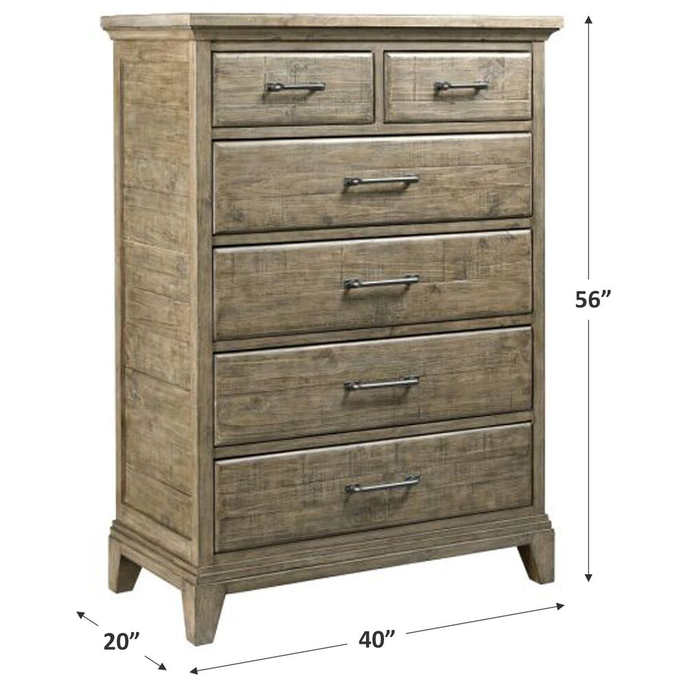 Kincaid Plank Road 6 Drawer Chest in Stone, , large
