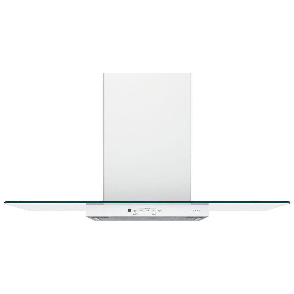 Cafe 36" Wall-Mount Glass Canopy Chimney Hood in Matte White, , large