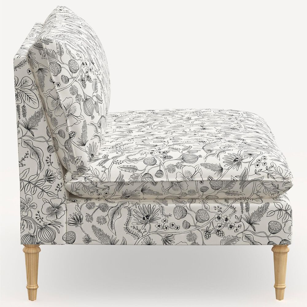 Rifle Paper Co Crafted by Cloth and Company Louie Loveseat in Aviary Black/Cream, , large