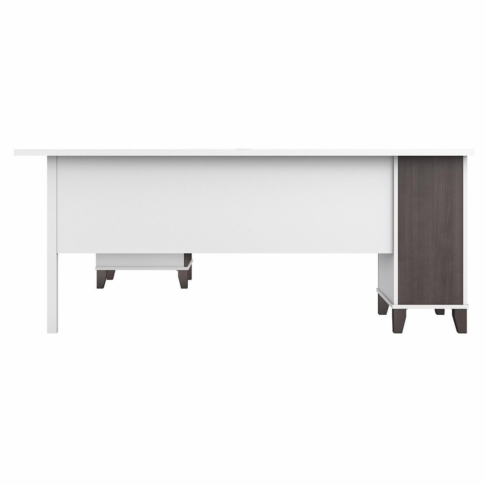 Bush Somerset 72&quot; L-Shaped Desk with Hutch in Storm Gray and White, , large