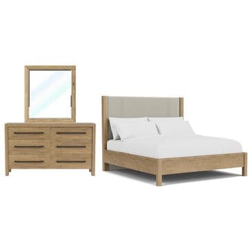 Shannon Hills Davie 3-Piece Queen Upholstered Bedroom Set in Pale Oak, , large