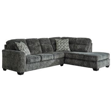 Signature Design by Ashley Lonoke 2-Piece Stationary Sectional Set with Right-Arm Facing Corner Chaise in Gunmetal, , large