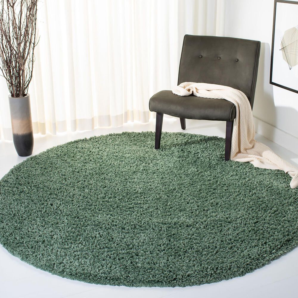 Safavieh August Shag 6&#39;7&quot; Round Green Area Rug, , large