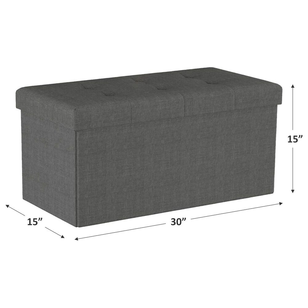 Timberlake Lavish Home Large Folding Storage Ottoman in Gray, , large