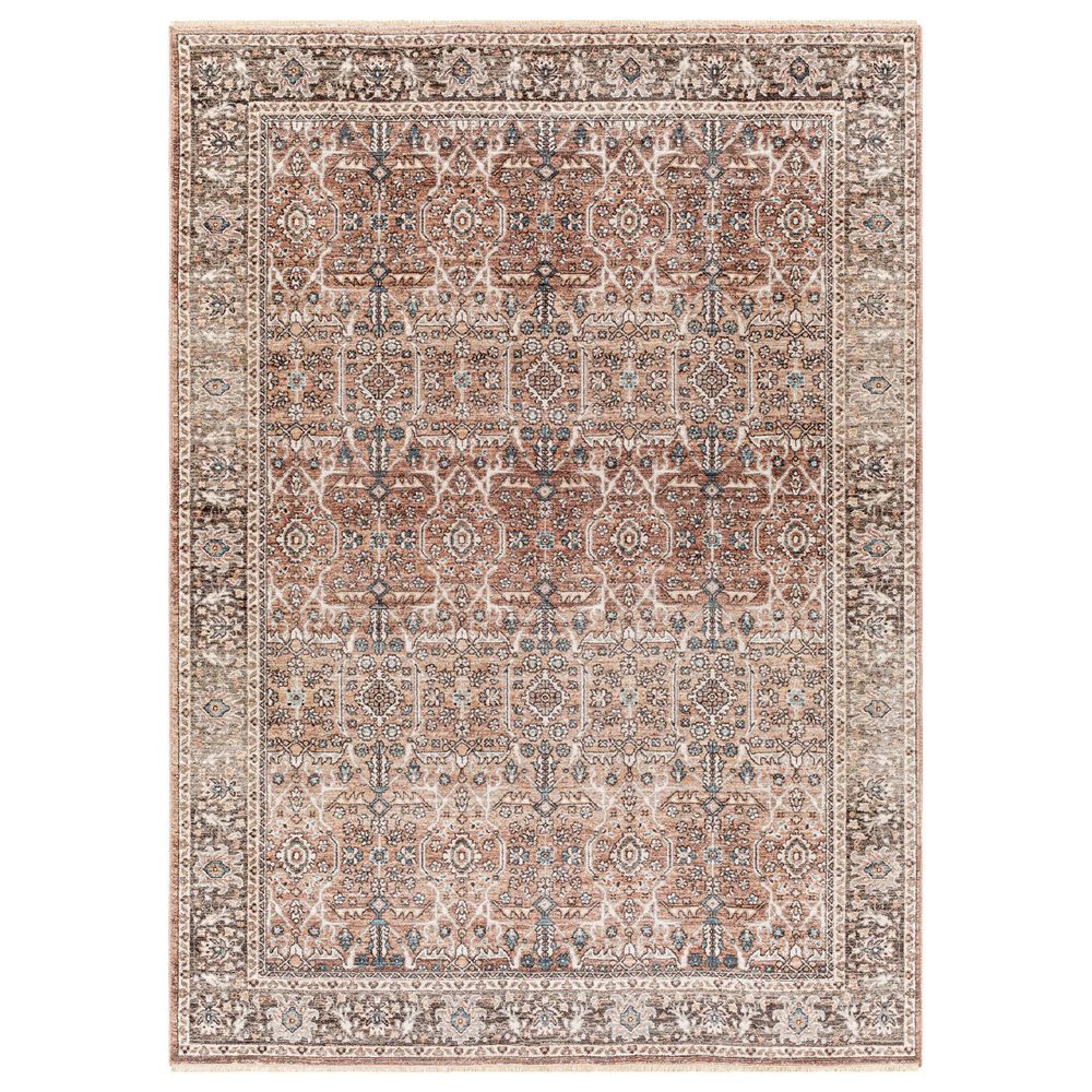 Surya Carlisle Oriental 3"11" x 5"11" Dusty Pink, Medium Brown, Light Gray, Pale Blue, Brown and Cream Area Rug, , large