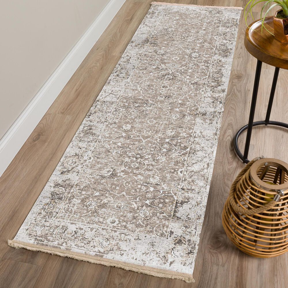 Dalyn Rug Company Marbella 2&#39;3&quot; x 7&#39;6&quot; Taupe Runner, , large