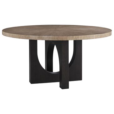 Lexington Furniture Zanzibar Regent Round Dining Table in Medium Taupe and Deep Espresso - Table Only, , large