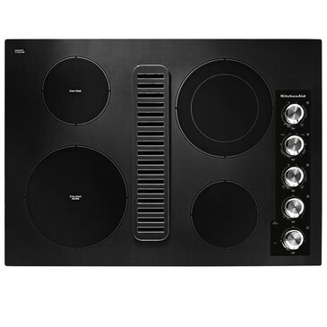 KitchenAid 30" Electric Downdraft Cooktop in Black, , large