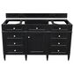 James Martin Brittany 60" Single Bathroom Vanity in Black Onyx with 3 cm Arctic Fall Solid Surface Top and Rectangle Sink, , large