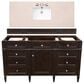 James Martin Brittany 60" Single Bathroom Vanity in Burnished Mahogany with 3 cm Eternal Marfil Quartz Top and Rectangle Sink, , large