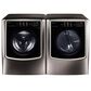 LG 5.8 Cu. Ft. Mega Capacity Washer and 9 Cu. Ft. Mega Capacity Gas Dryer w / Steam - Black Stainless Steel, , large