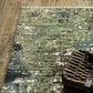 Oriental Weavers Reed 9"10" x 12"10" Blue and Green Area Rug, , large