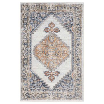 Nourison Astra Machine Washable 4" x 6" Grey and Gold Area Rug, , large